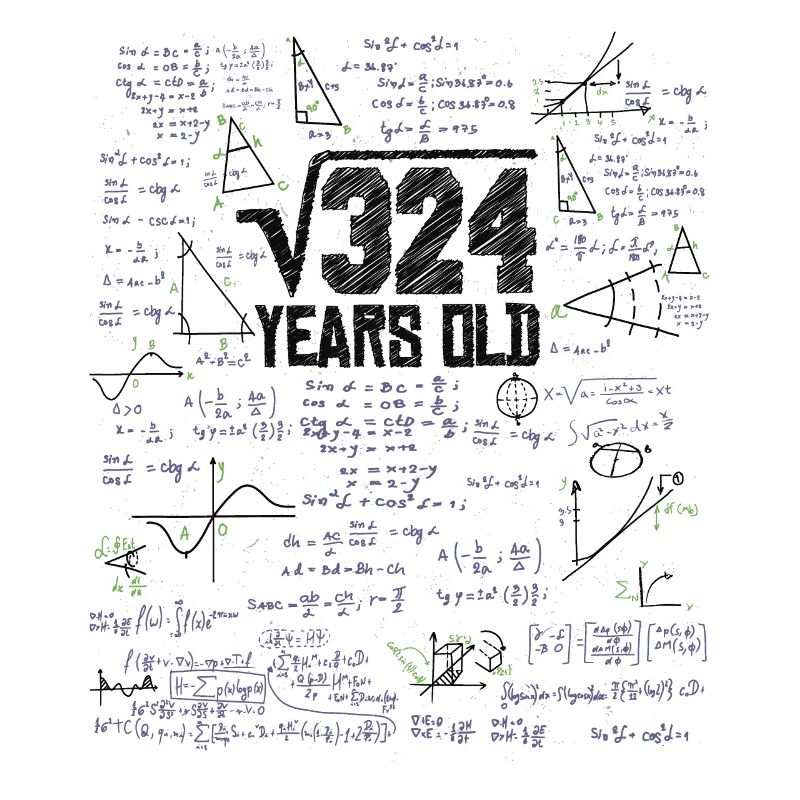Square root of 324 math nerd 18th birthday