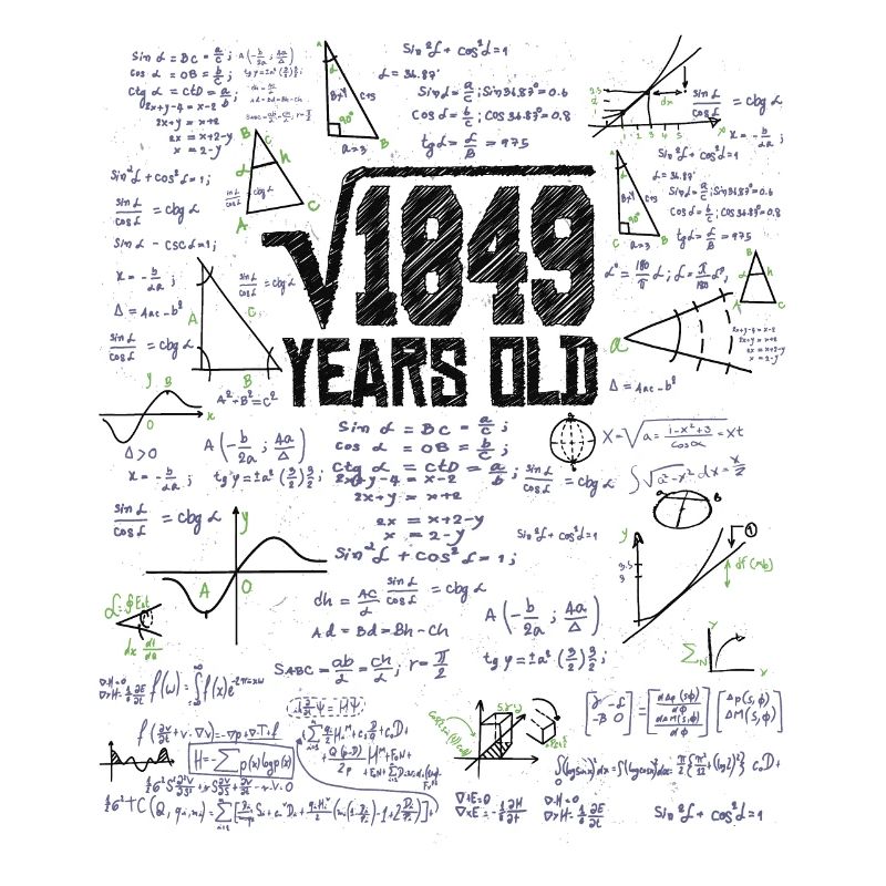 Square Root of 1849 Math Nerd 43rd Birthday