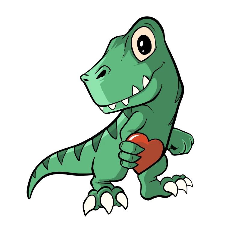 Süßer Dinosaurier mit einem Herz