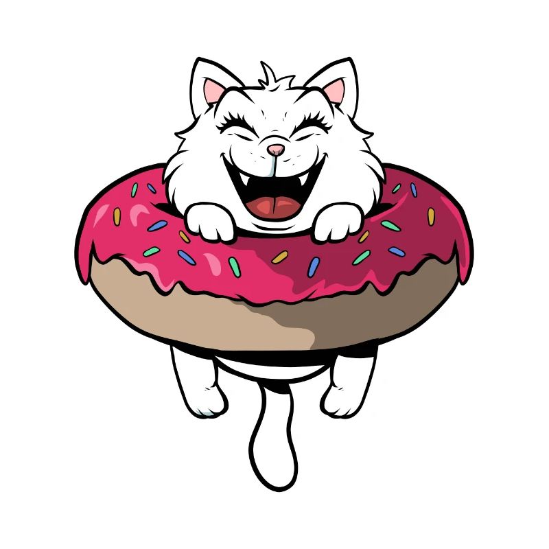 Chat mignon dans le beignet