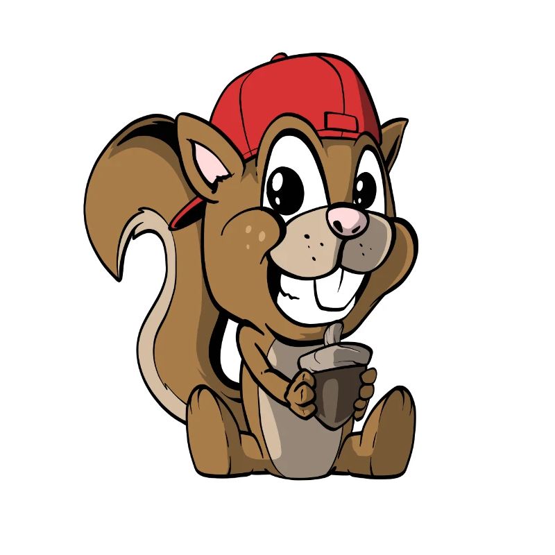 Niedliches Eichhörnchen mit Haselnuss