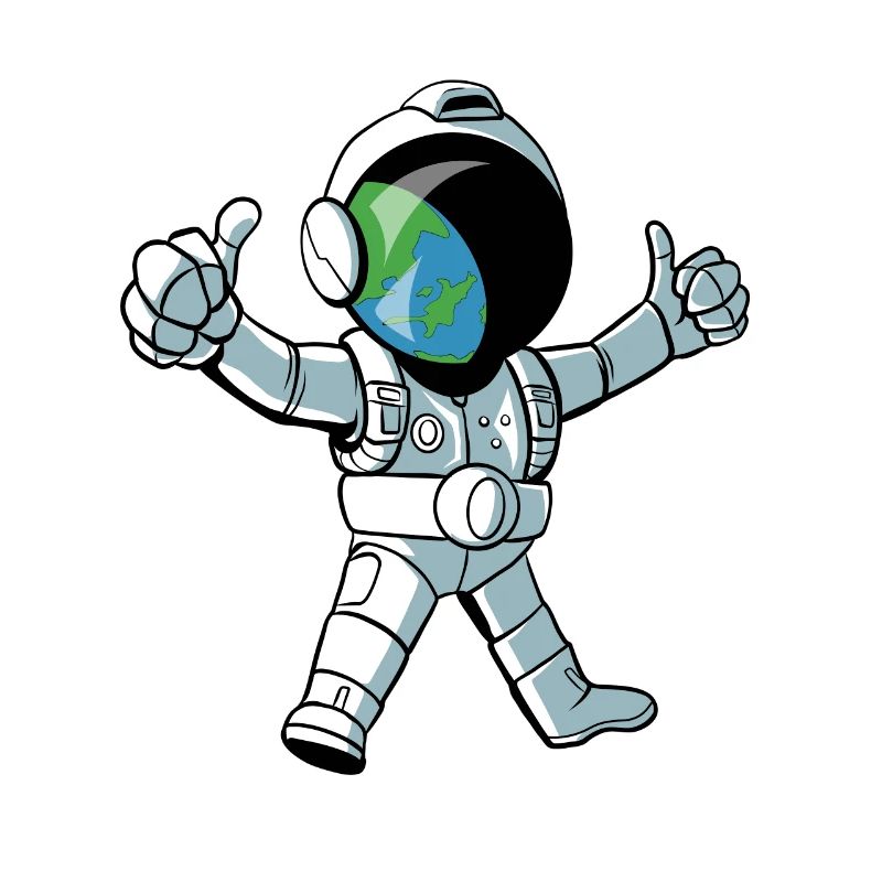 Astronaute de dessin animé dans l’espace