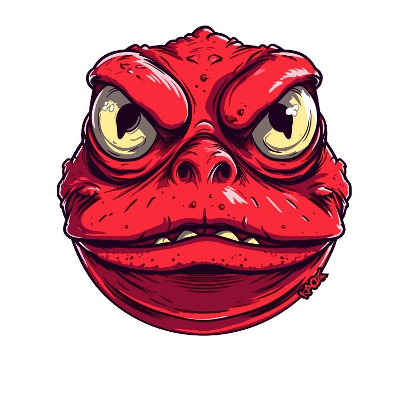 Big Fat Red Angry Toad Monster