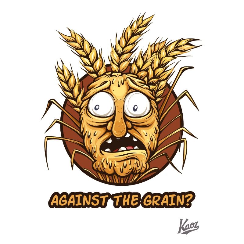Against the Current: Cartoon Grain Face