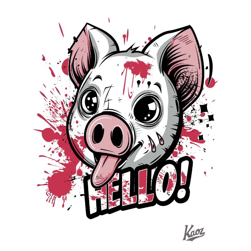 Cute, Funny, Cool Graffiti Pig