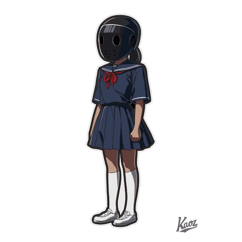 Écolière avec casque