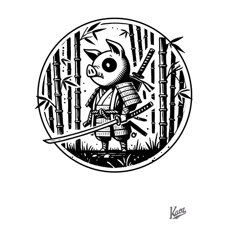 Im Bambus-Wald, ein Samurai-Schwein