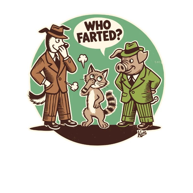 Wer hat gefurzt? Katze, Hund oder Schwein