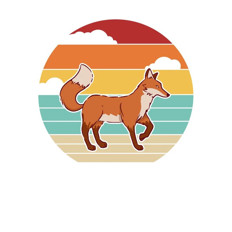 Retro Red Fox Canidae Caninae Fox Lover Fox