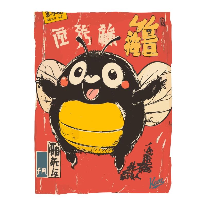 Cheerful Insect, Cuddly Fat Black Bee