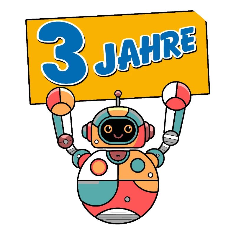 Ich bin drei 3 Jahre dritter Geburtstag Roboter