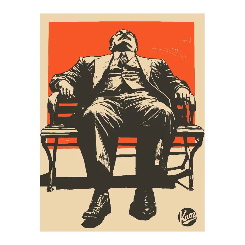 Propaganda Boreout Man on Bench
