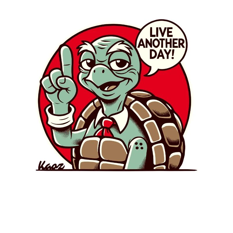 Lebe einen weiteren Tag, alte Opa Schildkröte