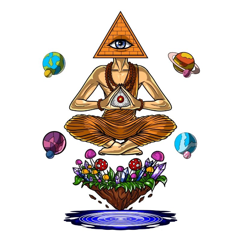 Champignons psychédéliques Illuminati Pyramid