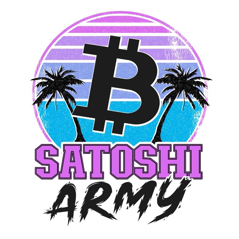 Satoshi Army Retrowave Cryptocurrency BTC Bitcoin