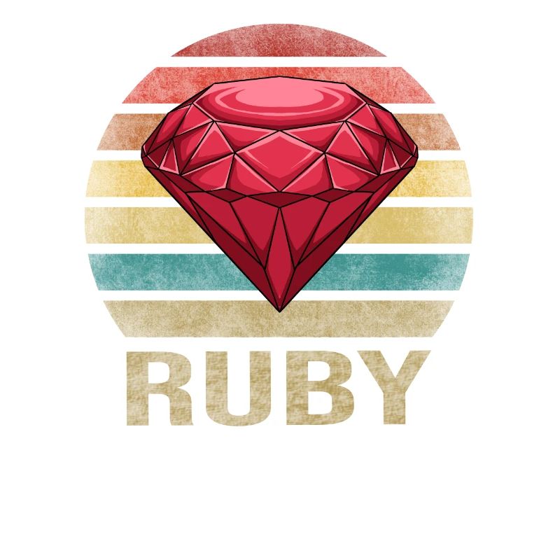 Ruby Gemstone Retro Sunset