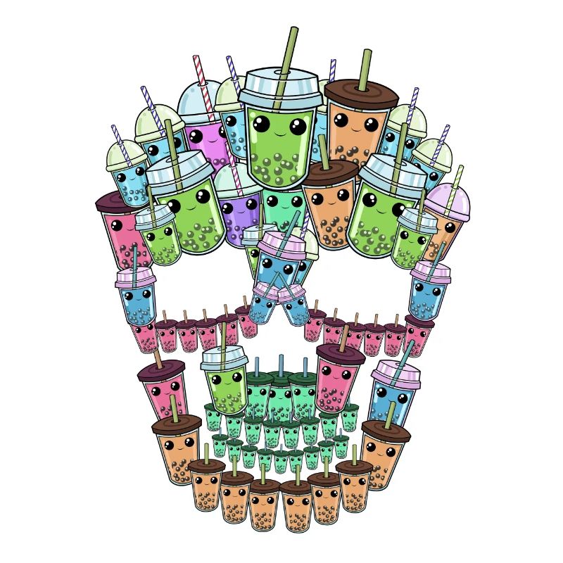 Bubble Tea Totenkopf Geschenk Boba Tea Bubble Tea