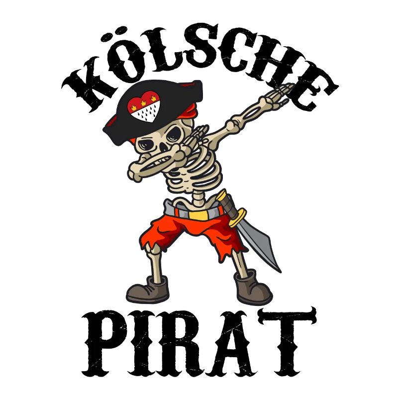 Carnival Kölle Alaaf Dabbing Skeleton Fun with Pirate
