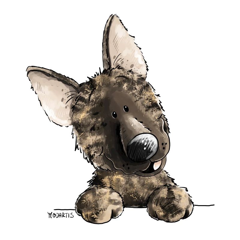 Lustiger Holländischer Schäferhund I Comic Hund