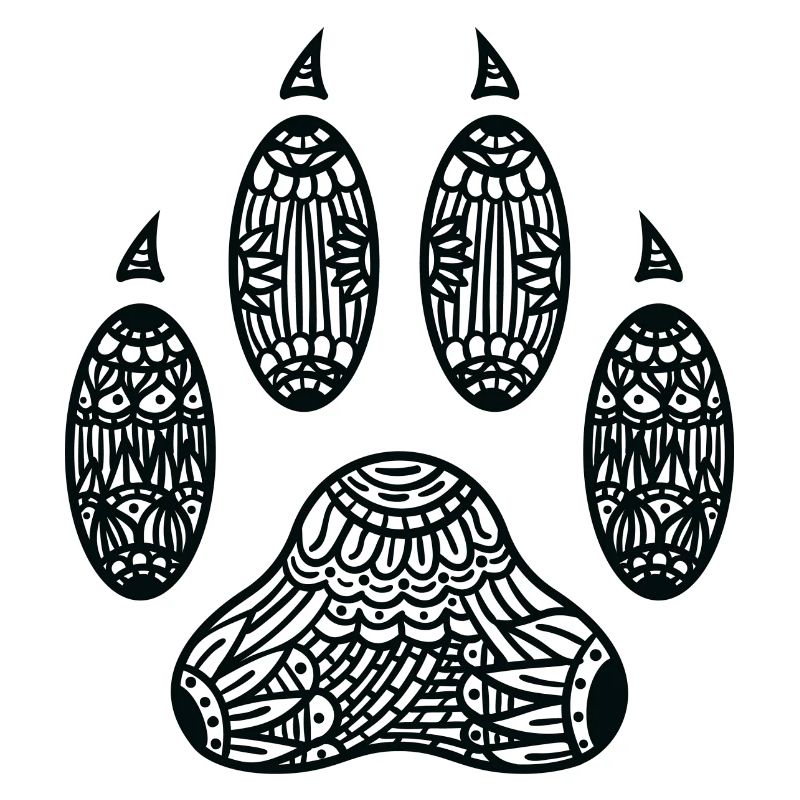 Zentangle d’impression de patte de chat