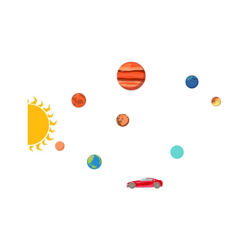 Tesla in Space Solar System SpaceX