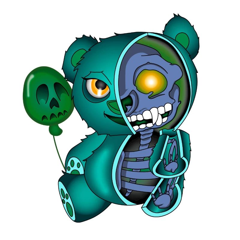Skull Teddy Bear Skeleton Halloween Gift Idea