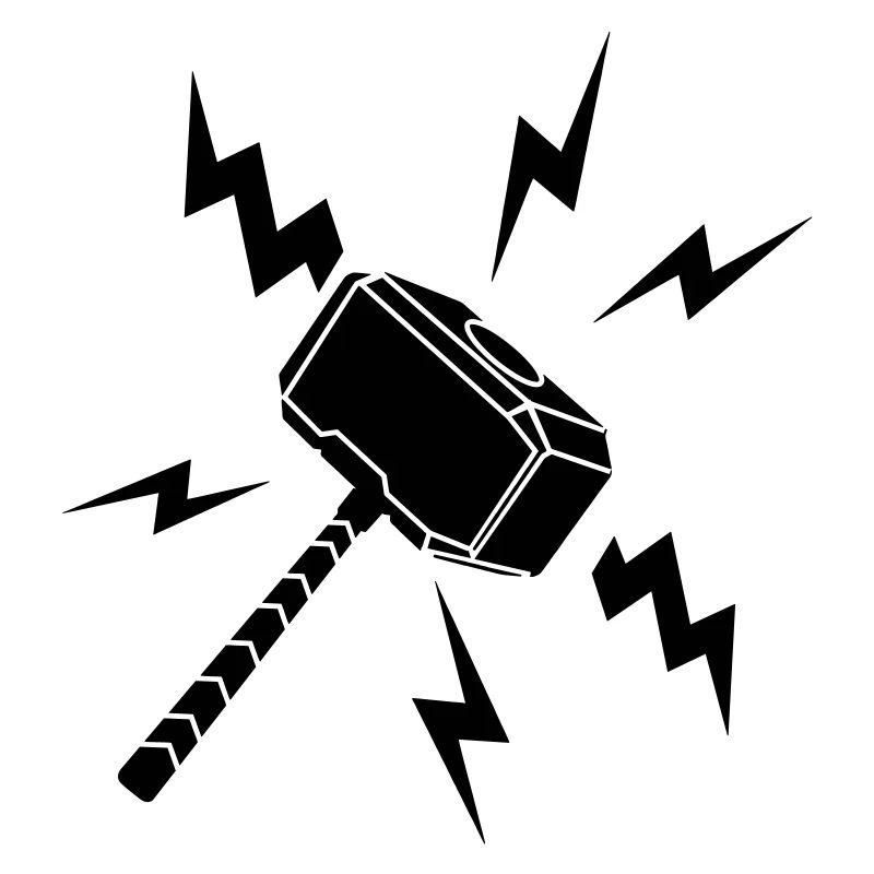 Thor hammer with lightning