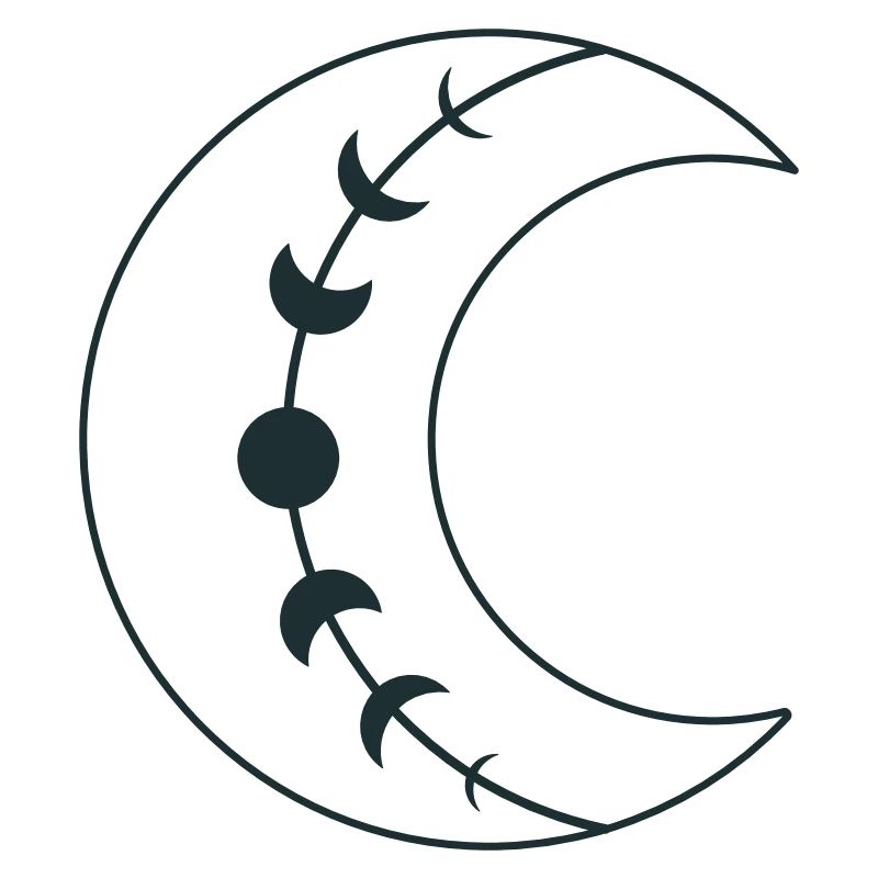 Large single BOHO crescent moon phases