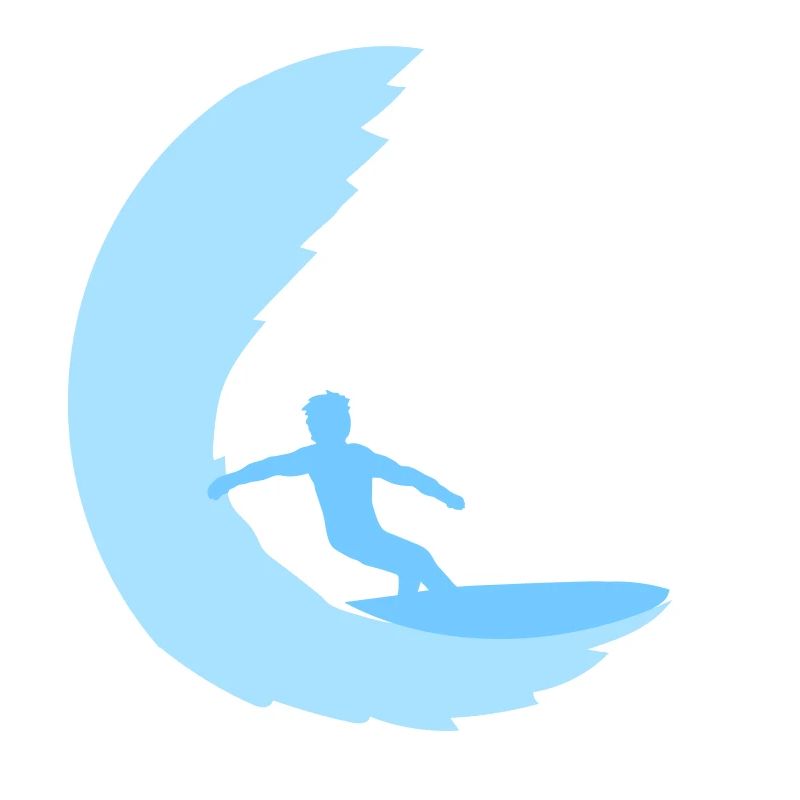 Surfer Planche de surf Round Blue Circle Surf de vagues