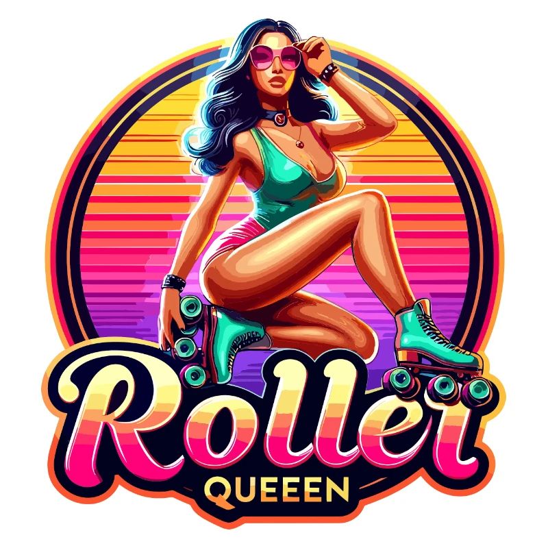 Vibrant Roller Queen Illustration