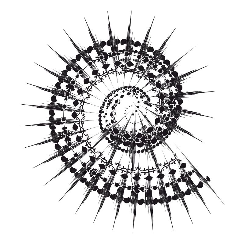 Shell shape snail in black and white