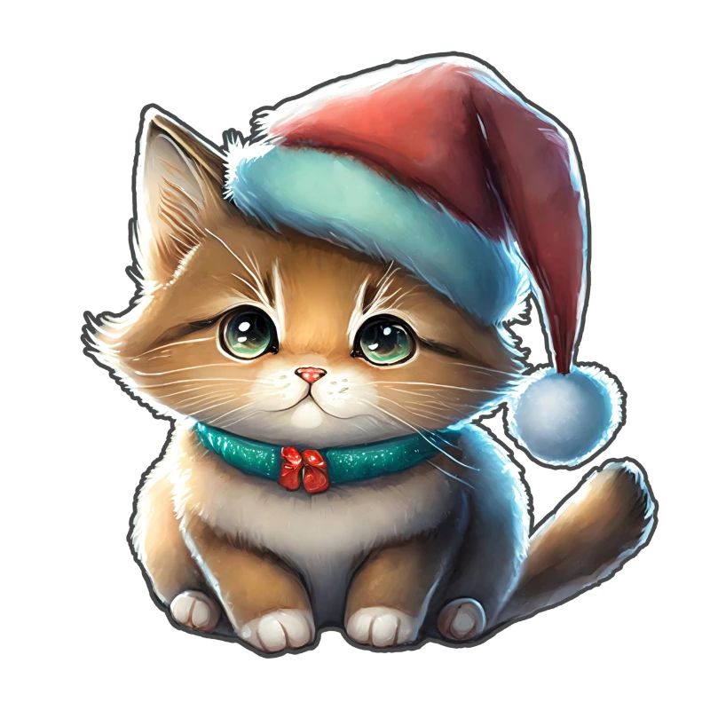 chat mignon, cadeau de noel chat, chat roux