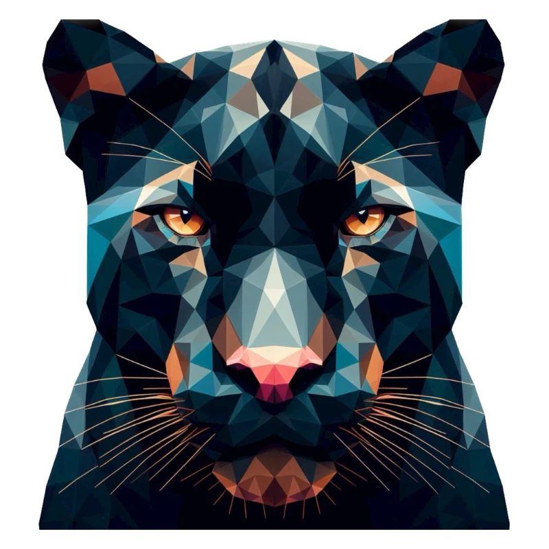Une panthère dans le style polygonal