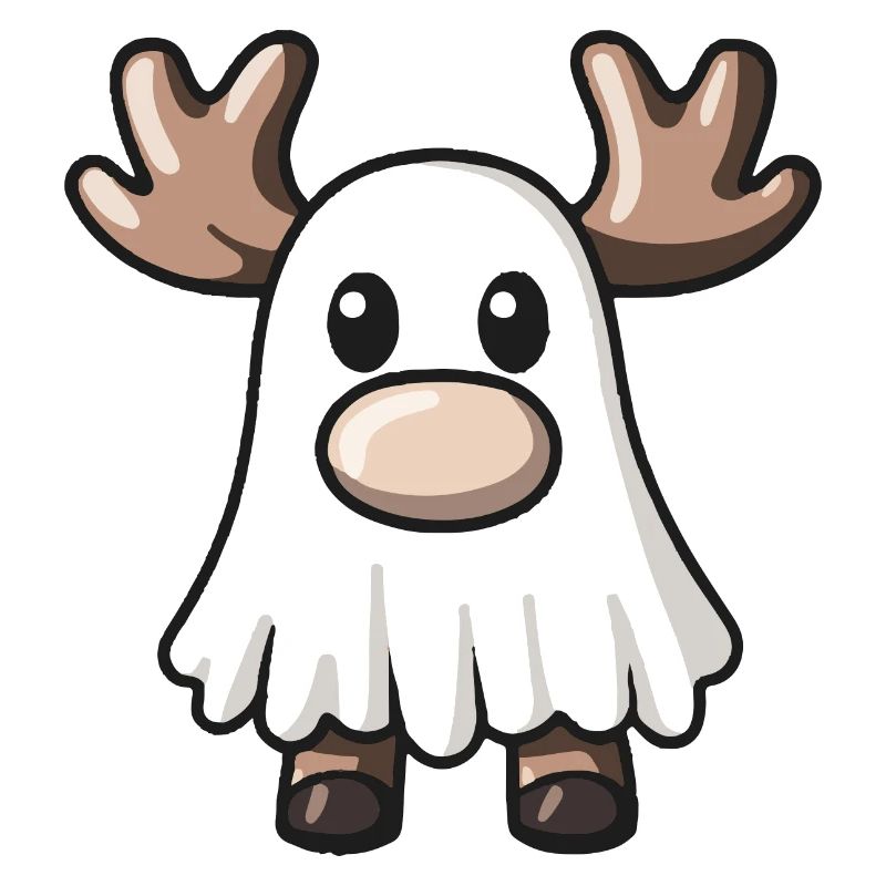 Moose Halloween Comic Ghost