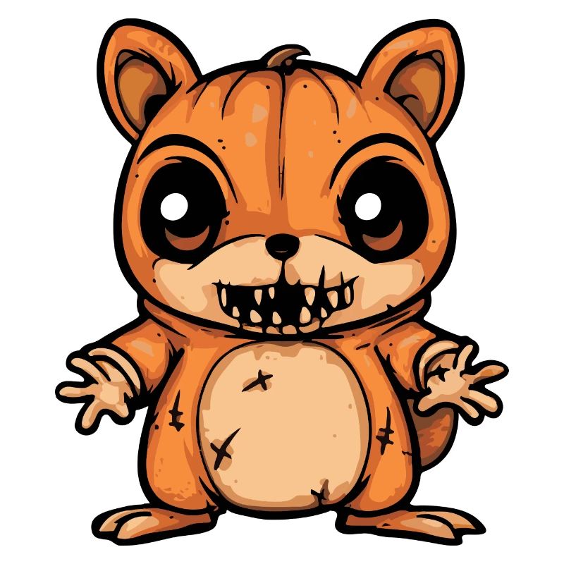 Squirrel Halloween Comic Funny