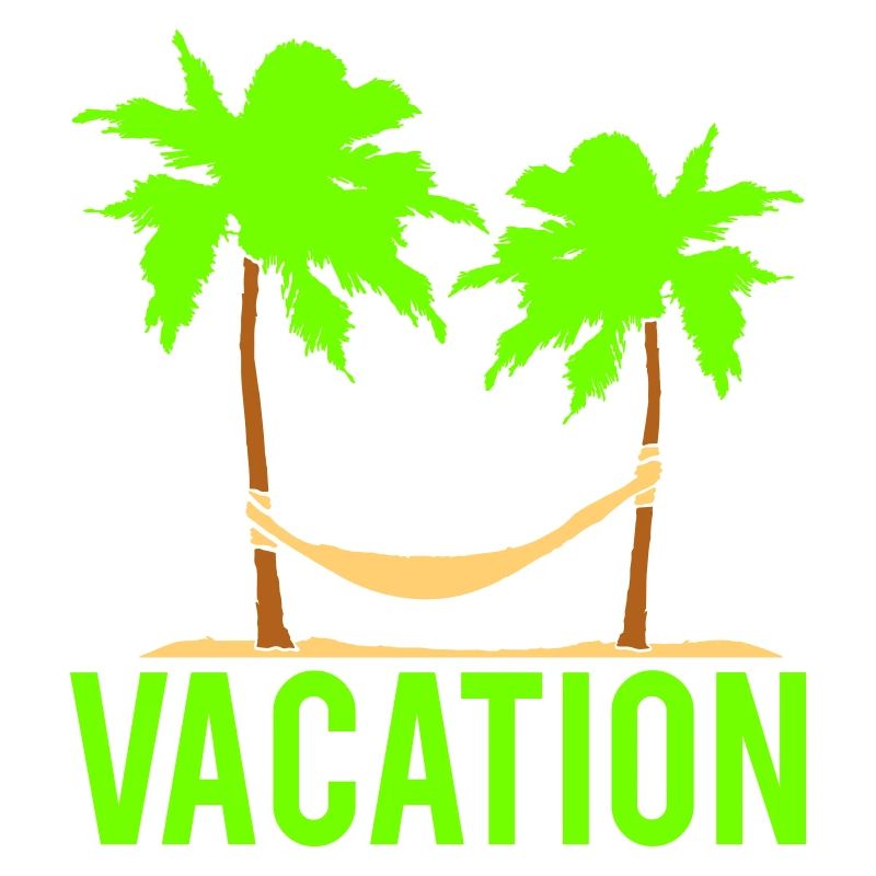 Vacation Text Hammock Sleeping Under 2 Palm Trees