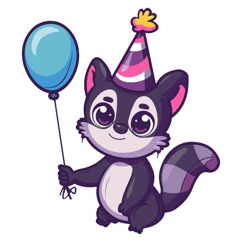 Stinktier Geburtstag Comic Niedlich