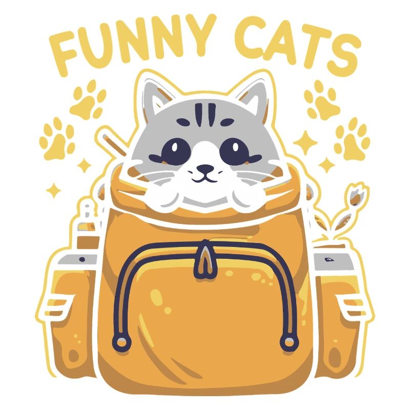 Funny with a cat looking regal in the backpack