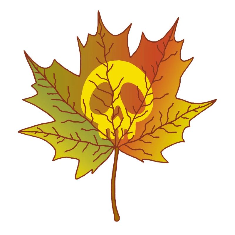 Crâne et feuille morte