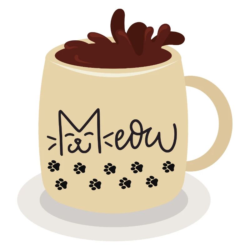Mug visage de chat avec empreintes de pattes
