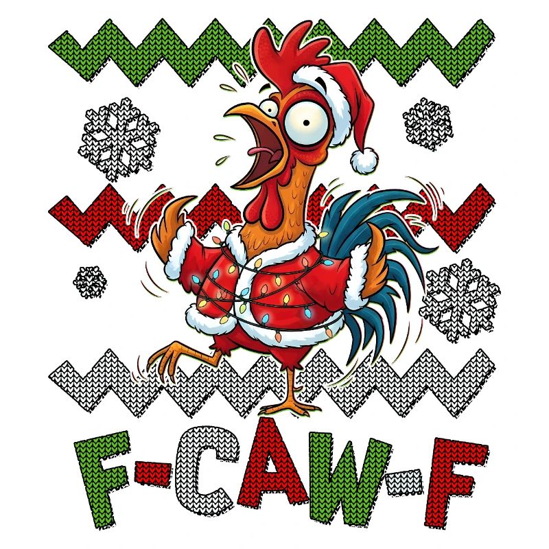 Pull de Noël moche F-CAW-F Poulet