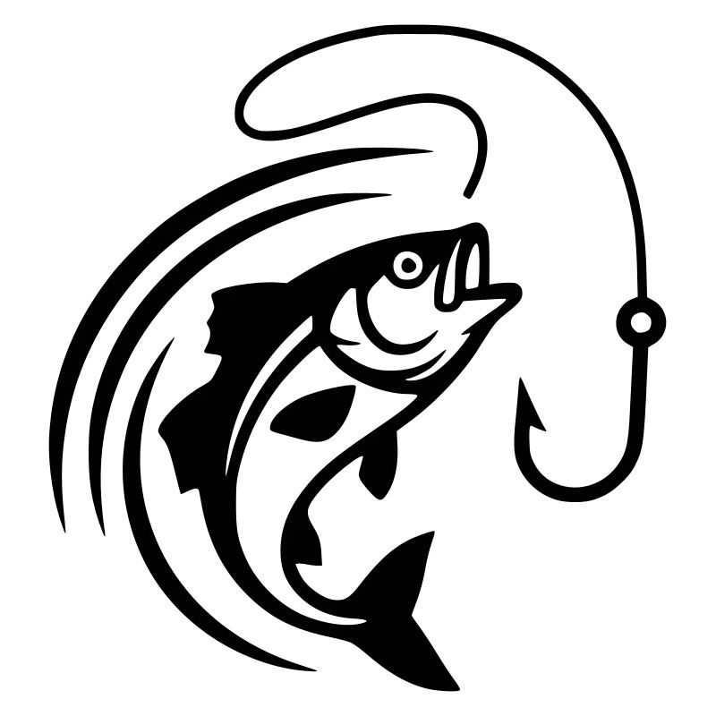 Jumping Fish Hook Fishing Vector