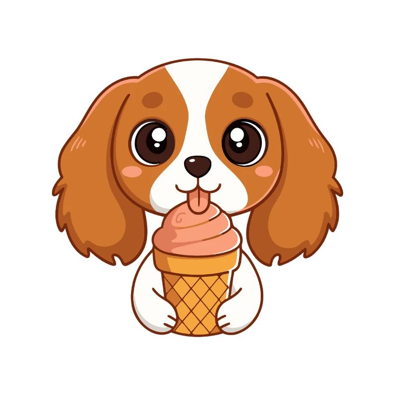 Chiot mignon glace