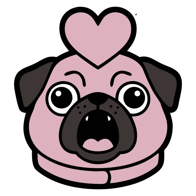Mops Hund Herz Liebe Bellen