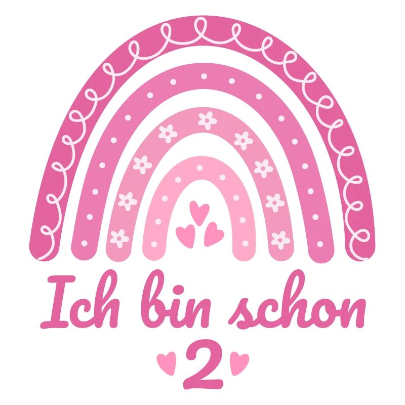2. Geburtstag Mädchen Regenbogen Ich bin schon 2