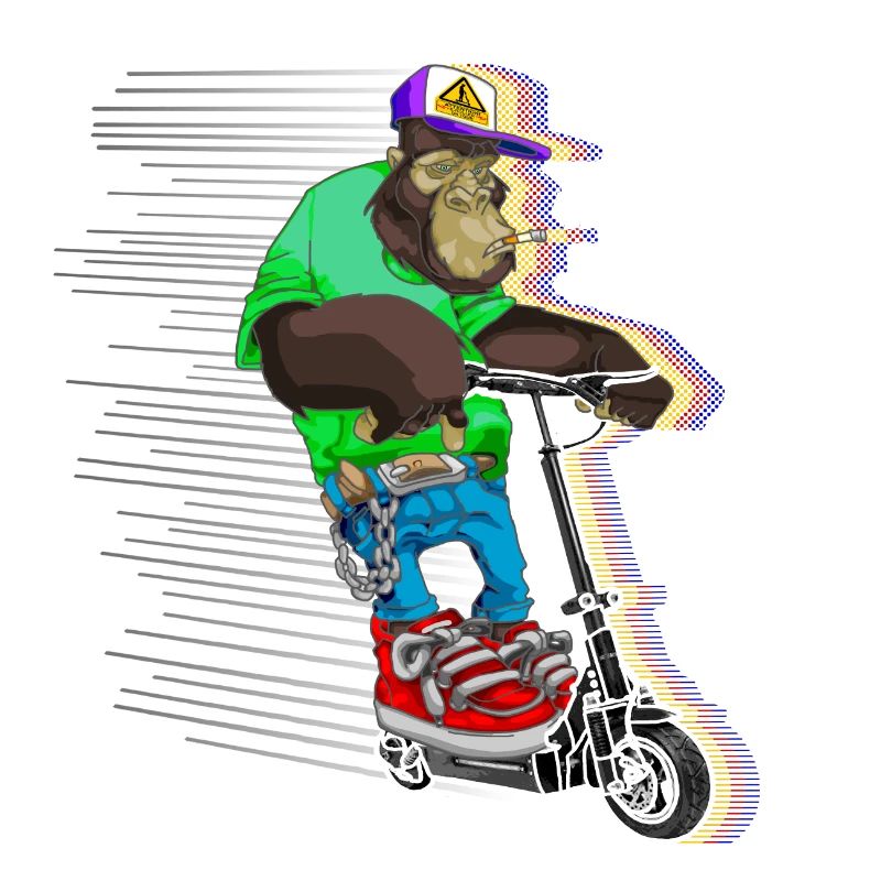 Escooter Elektroroller E-Roller cooler Affe