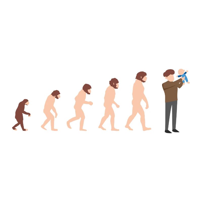 Evolution Papa und Baby Neuer Papa Geschenkidee