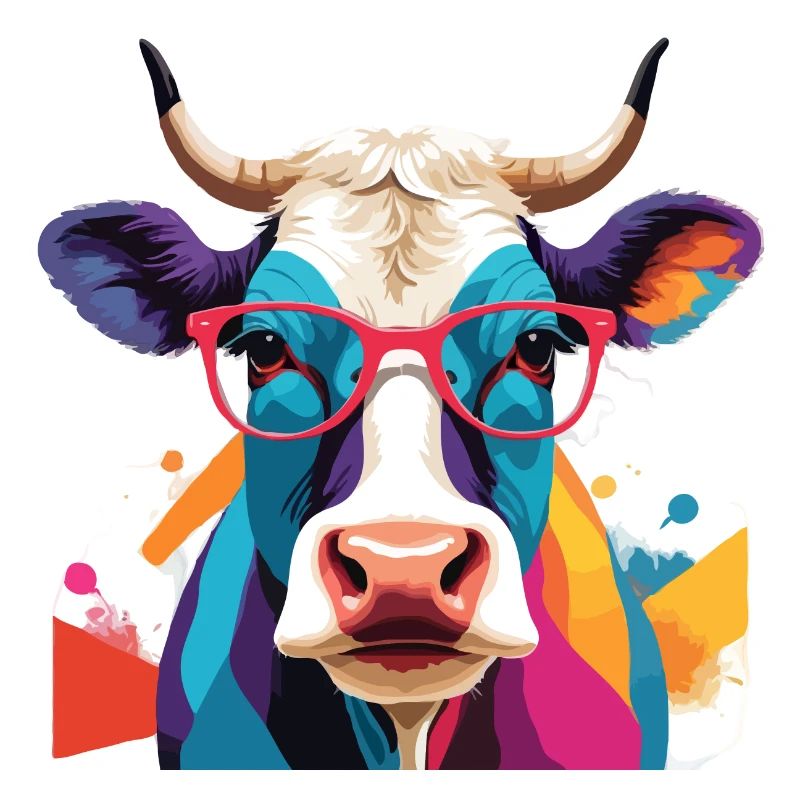 Cow Cool mit Brille Cool