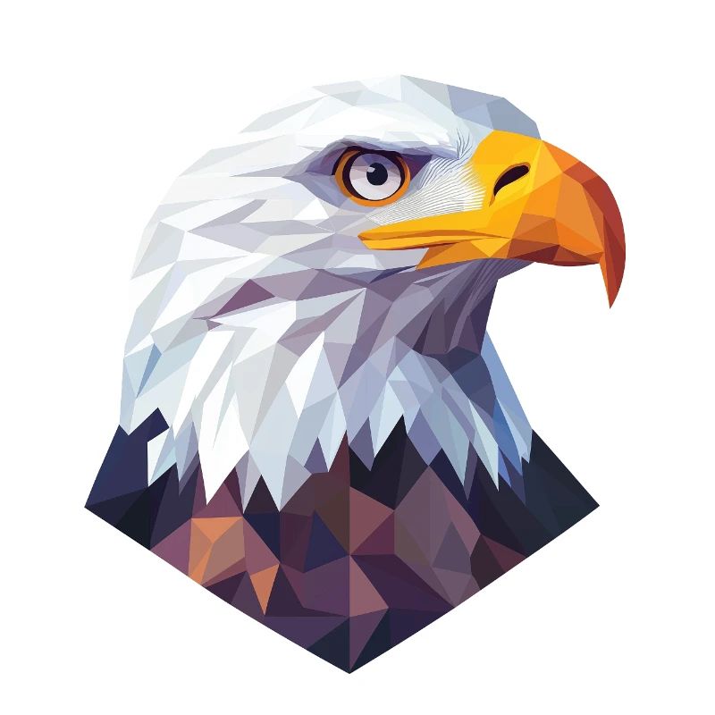 Conception du logo Low Poly de la tête d’aigle