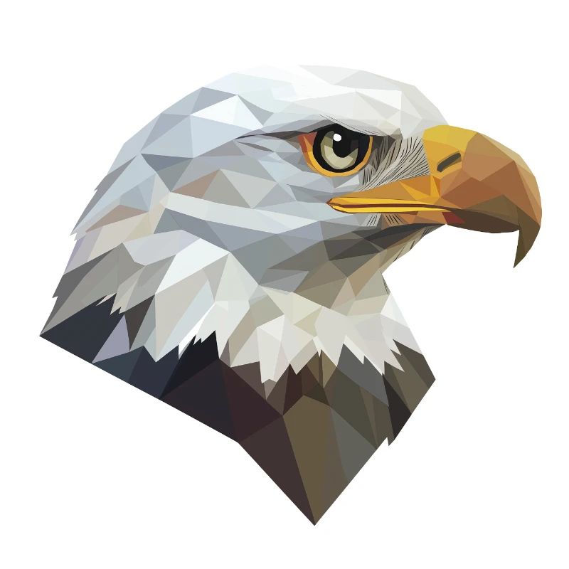 Eagle Head Low Poly Art Logo Design